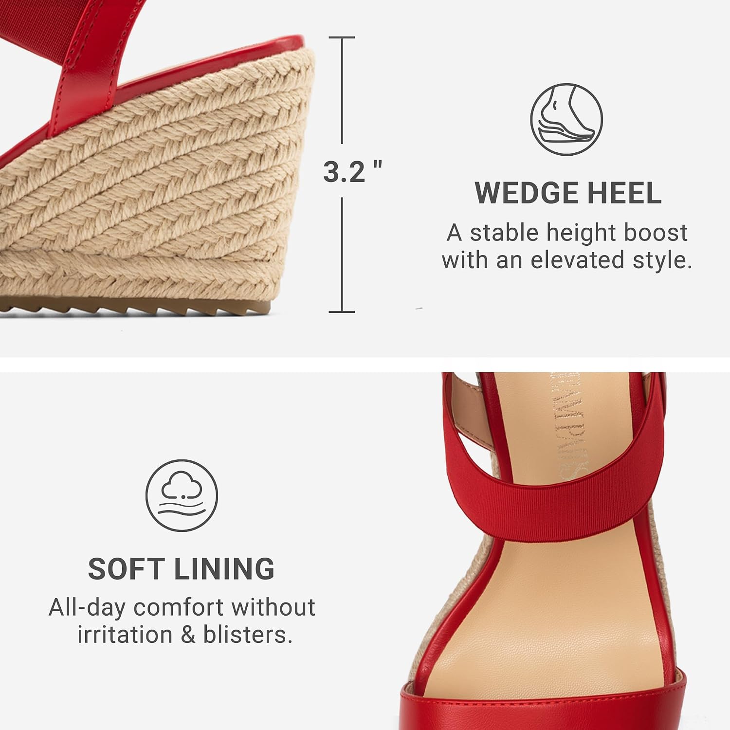 Thumbnail 4 de DREAM PAIRS Women's Open Toe Espadrille Wedges with Elastic Ankle Strap