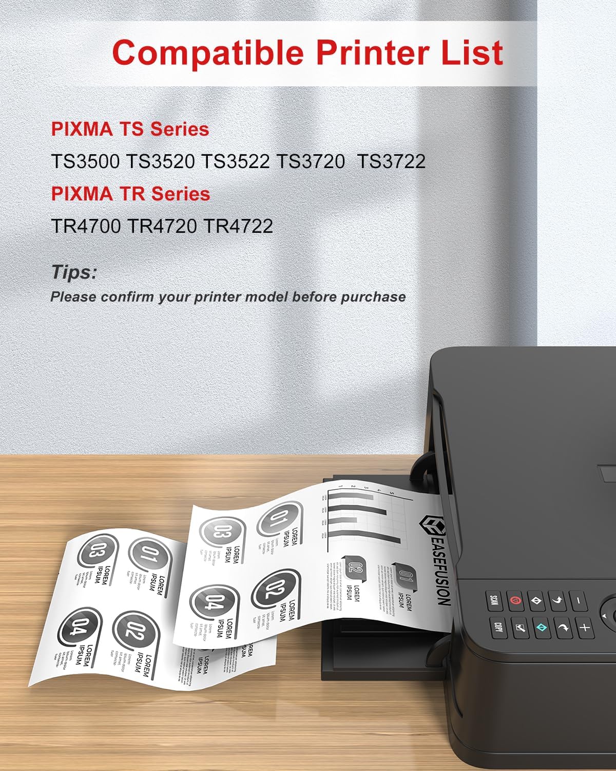 Detalle de EaseFusion PG-275XL Black Ink Cartridge 2-Pack for Canon PIXMA Printers
