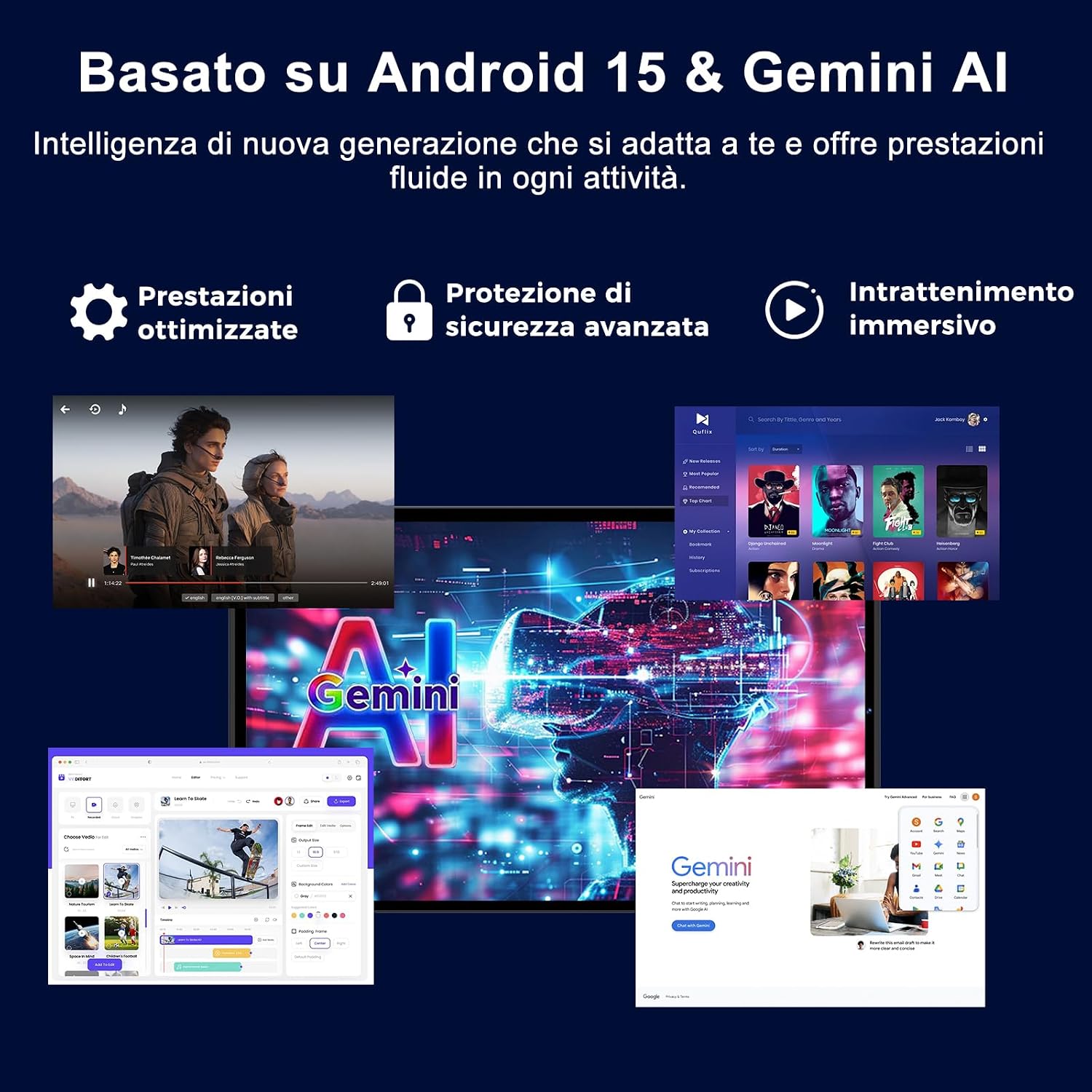 Thumbnail 1 de Tablette SKYEGG K16 Android 15 avec Gemini AI, 10 pouces, 30 Go RAM, 128 Go ROM, 2 To d’extension, WiFi 6 et clavier inclus