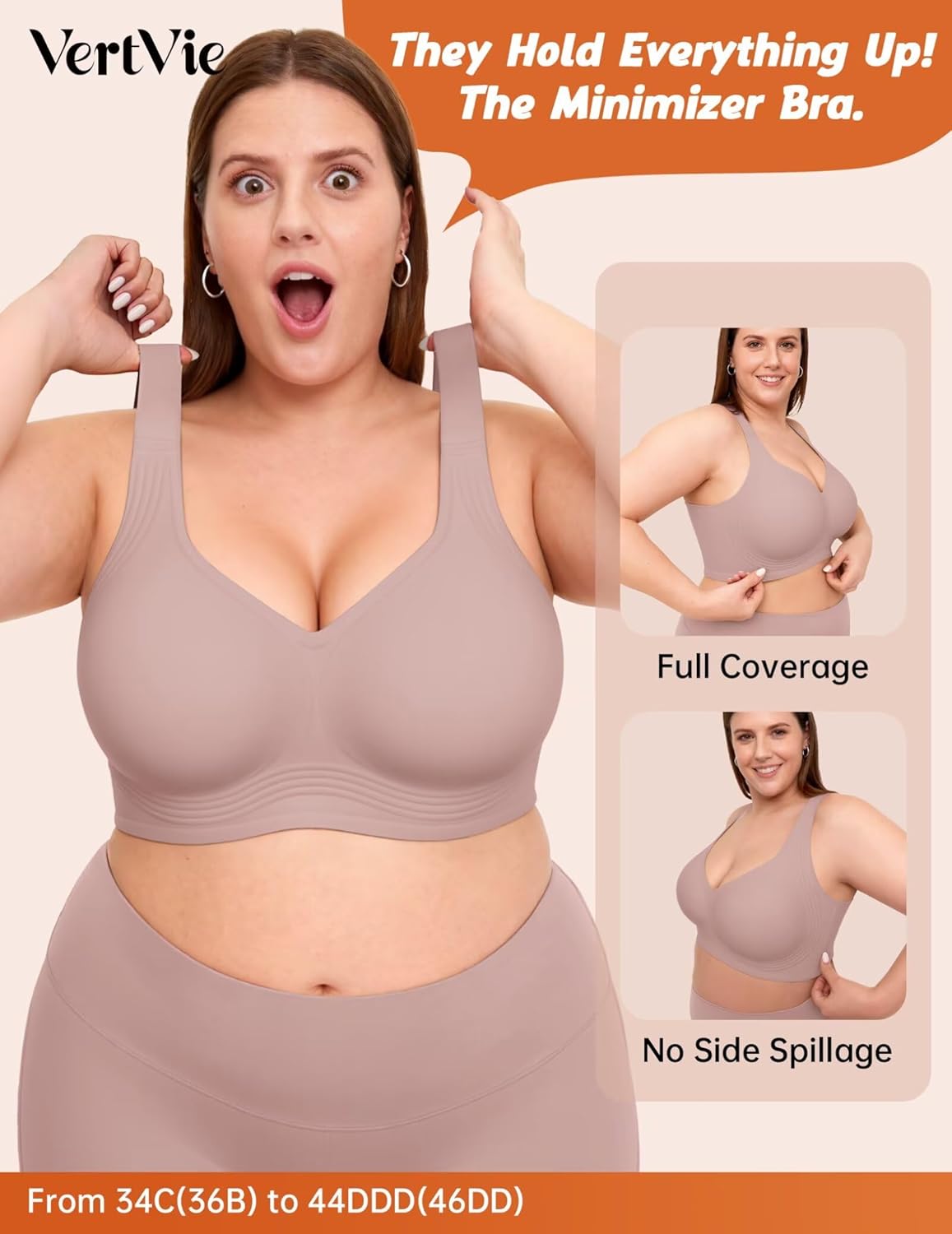 Detalle de Vertvie Jelly Bras Plus Size Minimizer 5x4
