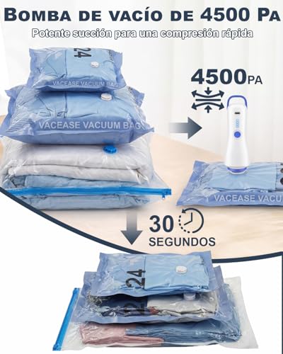Detalle 2 de Raplink Paquete de 12 Bolsas de Almacenamiento al Vacío para Ropa y Turismo