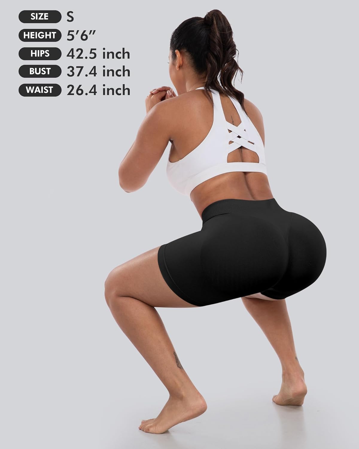 Thumbnail 5 de CHRLEISURE Workout Gym Biker Shorts 4-Piece Set: High-Waisted, Butt-Lifting Scrunch Seamless Shorts