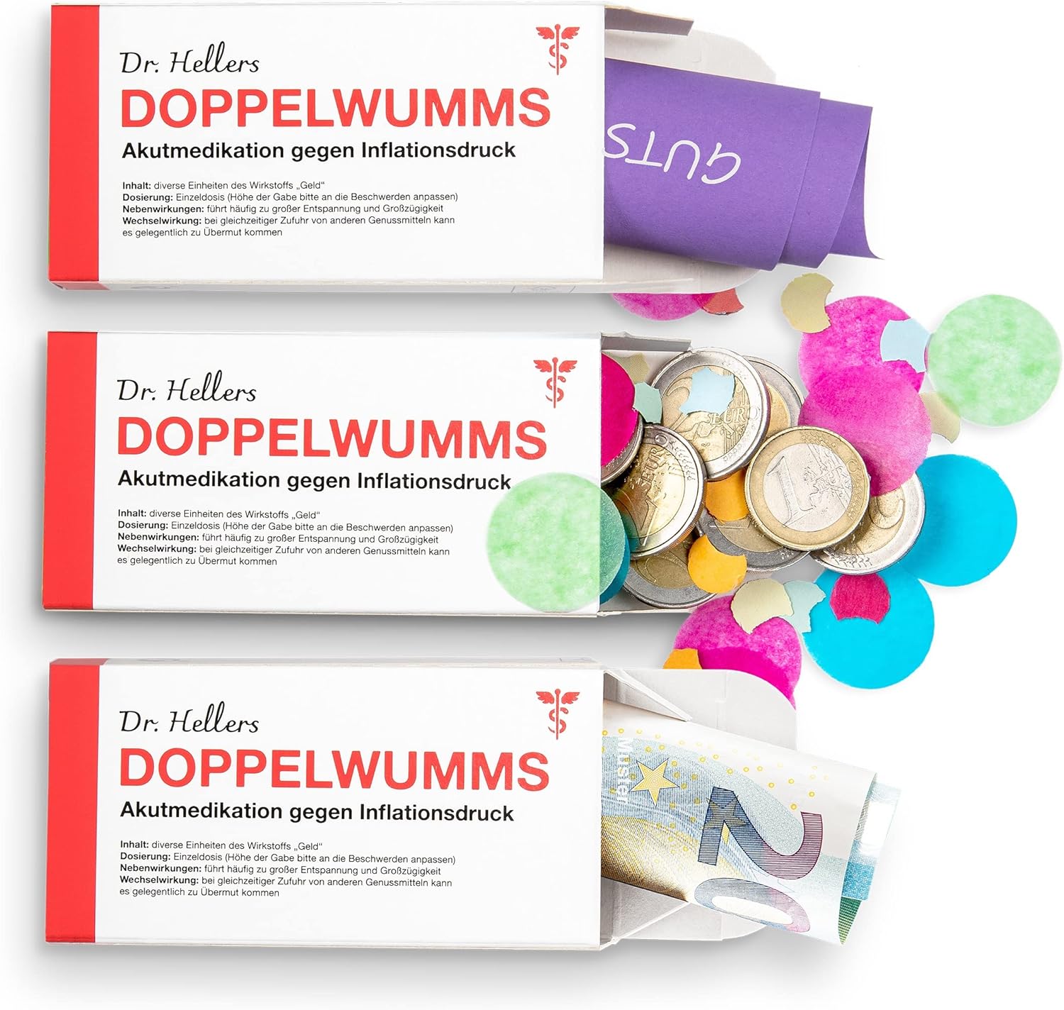 Thumbnail 5 de Geld Geschenkverpackung Set im Medizin-Stil für Weihnachten – lustige Faltschachteln für Gutscheine und Geldgeschenke