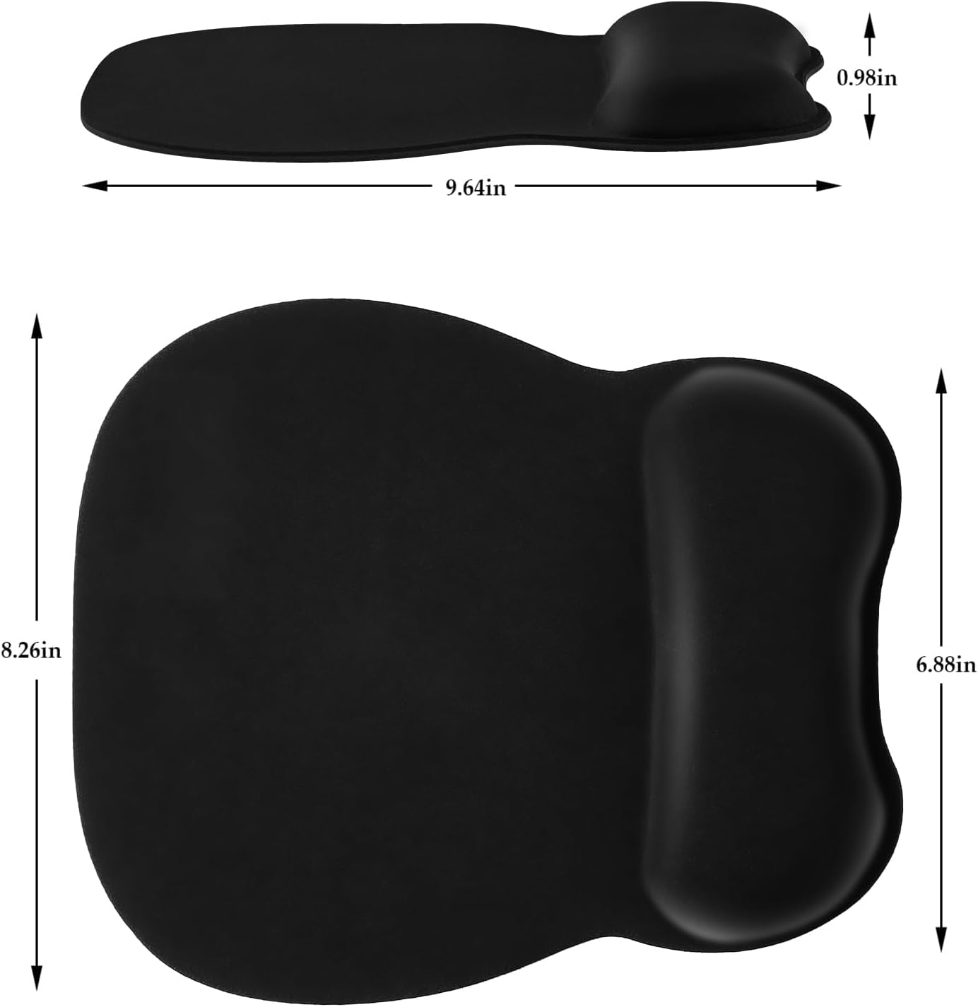 Thumbnail 4 de EooCoo EC88T Mouse Mat with Wrist Support, Black, Washable Non-Slip Surface
