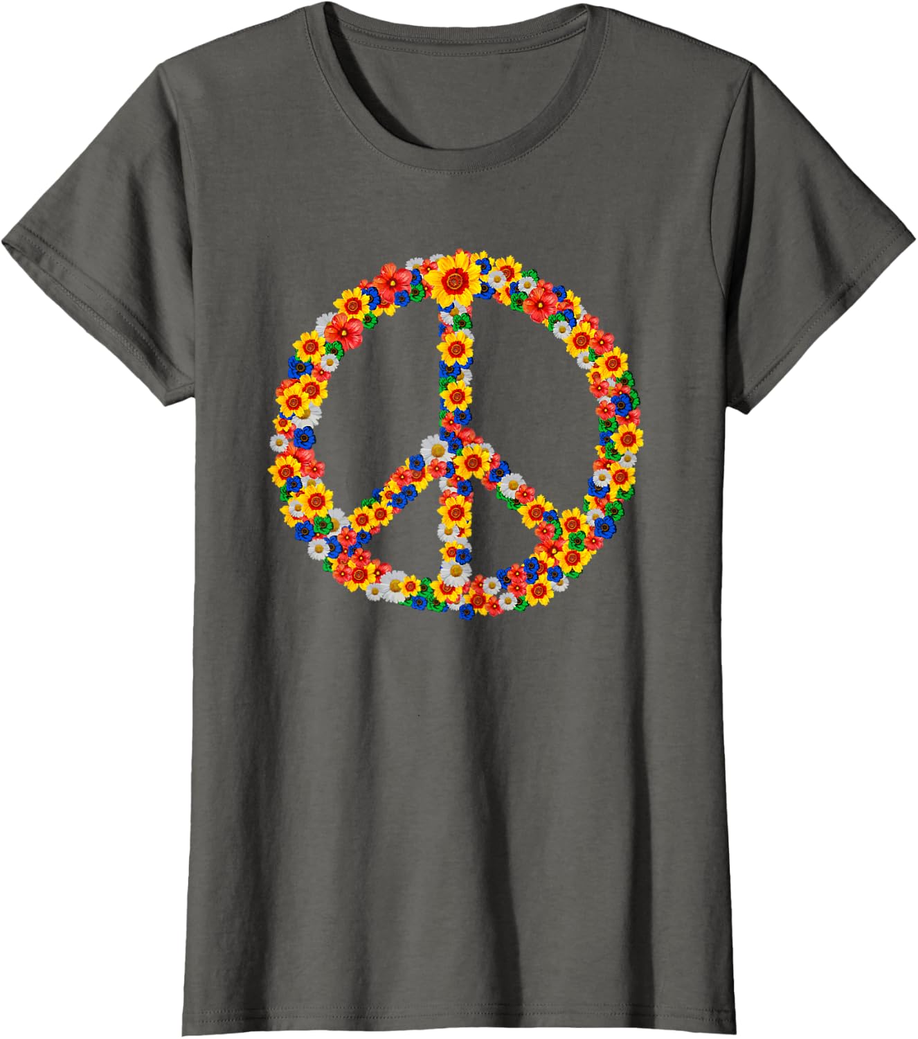 Detalle de Peace Love Tenue Hippie Flower Power des années 60 et 70 – T-Shirt