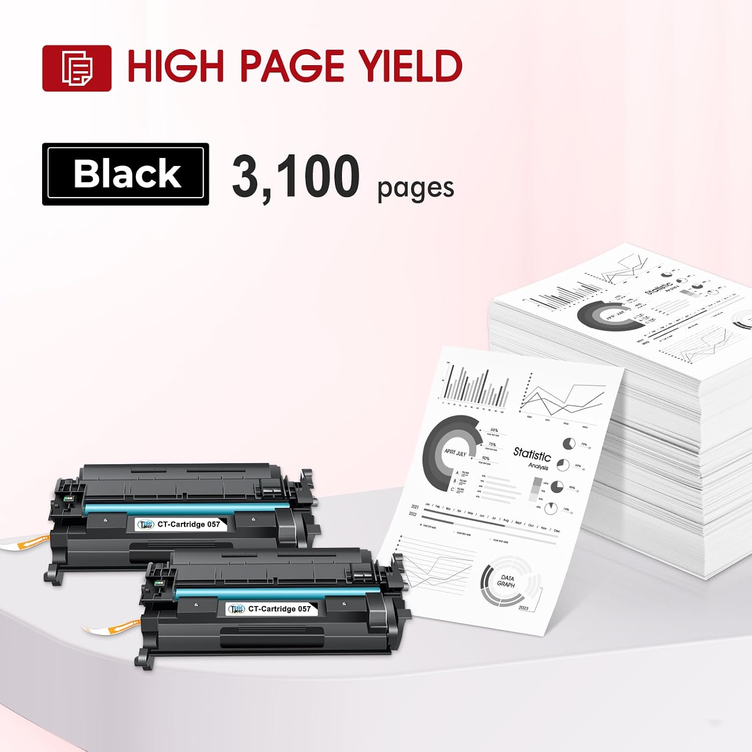 Detalle de Cool Toner 057 Toner Cartridge 2-Pack, Black High-Yield Compatible Replacement
