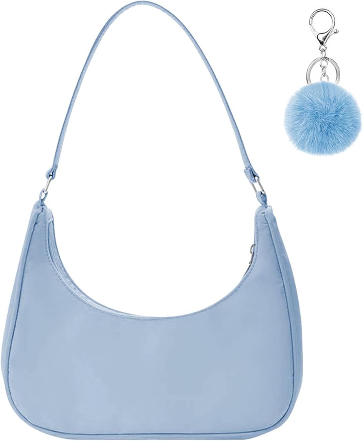 Thumbnail 5 de Aucuu Umhängetasche Damen – Nylon Retro Handtasche mit Pom-Pom Schlüsselanhänger