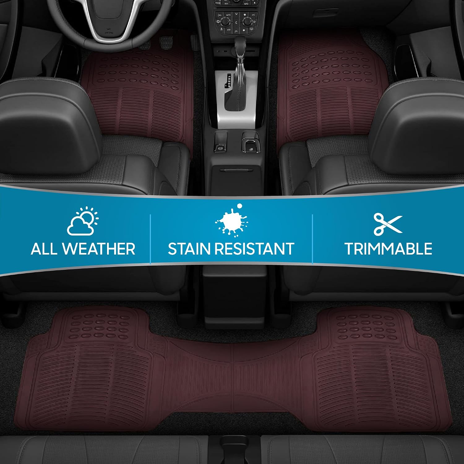 Detalle de BDK Car Floor Mats 3-Piece Set