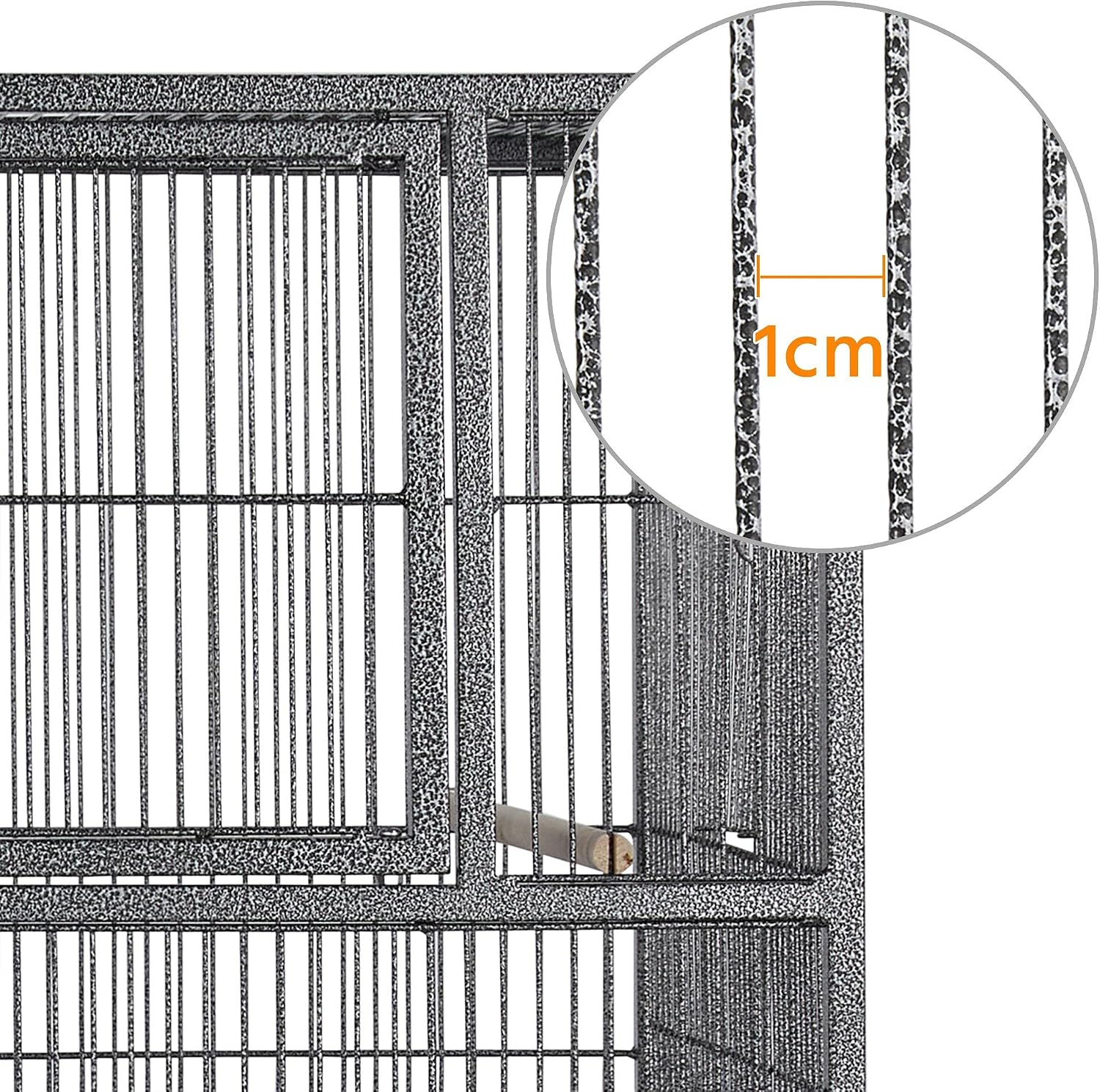 Detalle de Yaheetech Cage Oiseau Volière 95,5 x 45,5 x 52,5 cm – double espace, métal antirouille