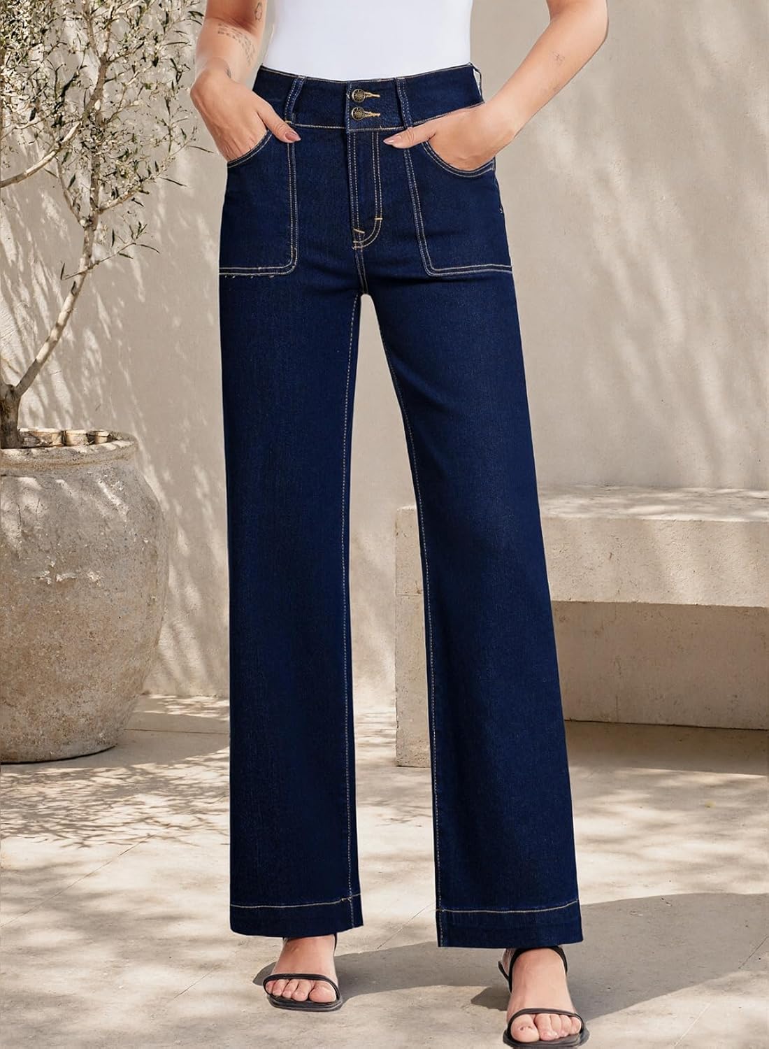Detalle 1 de Sidefeel Wide Leg High Waisted Jeans