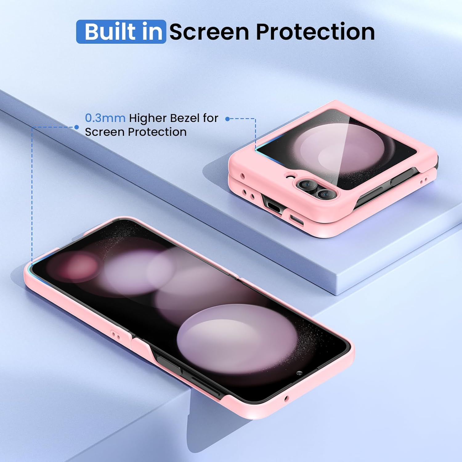 Thumbnail 4 de Ruky Ultra‑Slim Hard PC Case for Samsung Galaxy Z Flip 5 (Pink)