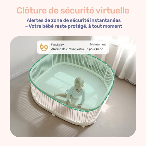 Detalle de jeeber 1080P WiFi Babyphone Caméra Bébé – Écran IPS 4" et PTZ 360°