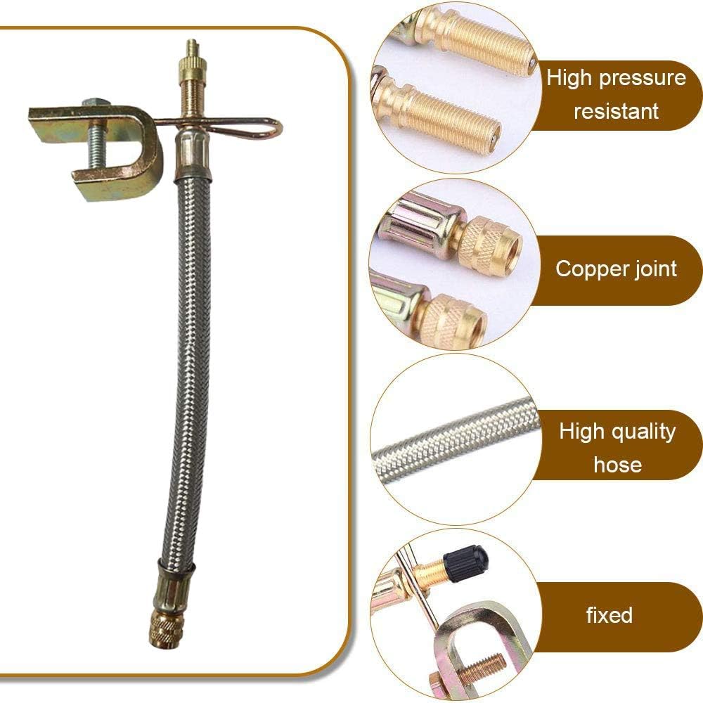 Detalle 2 de Ianulus Valve Extension (4-pack) – Tyre Valve Extenders Adapter with 2 Clamps, 18cm length