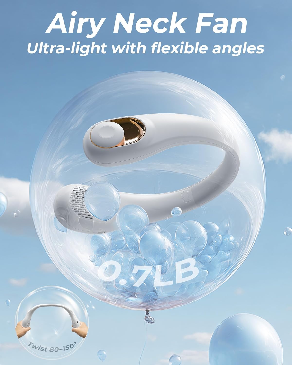 Thumbnail 4 de TUNISE Neck Fan: Personal USB-C Neck Fan with LED Display and 4100 RPM