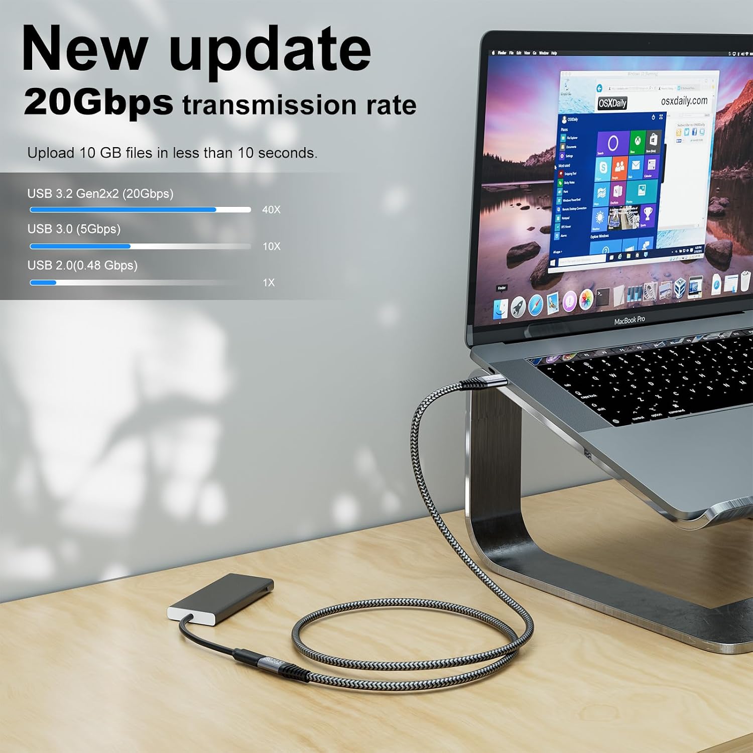 Detalle 2 de CAKOBLE C Verlängerung USB‑C 3 m