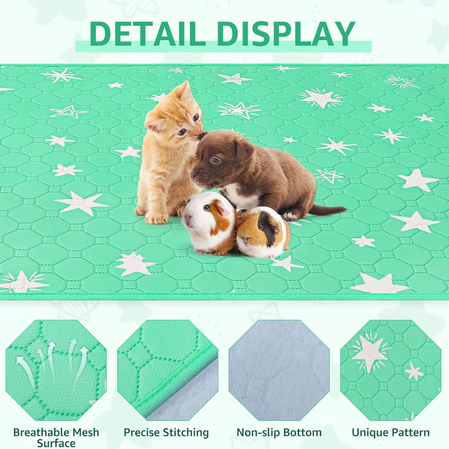 Thumbnail 2 de Scenereal 4 Pack Guinea Pig Cage Liner: Washable, Waterproof and Non-Slip