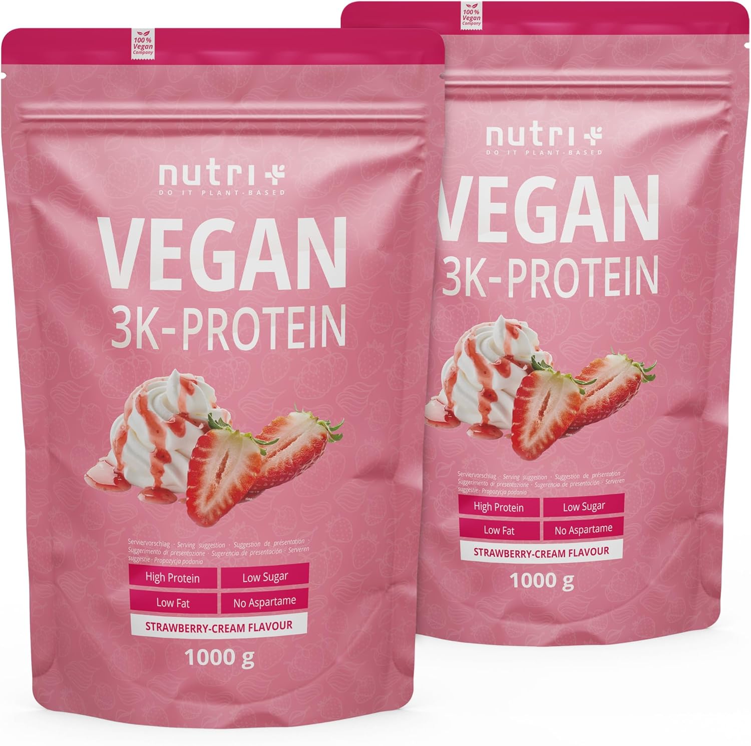 Thumbnail 6 de Nutri + Protein Pulver Vegan Erdbeer Sahne 1 kg