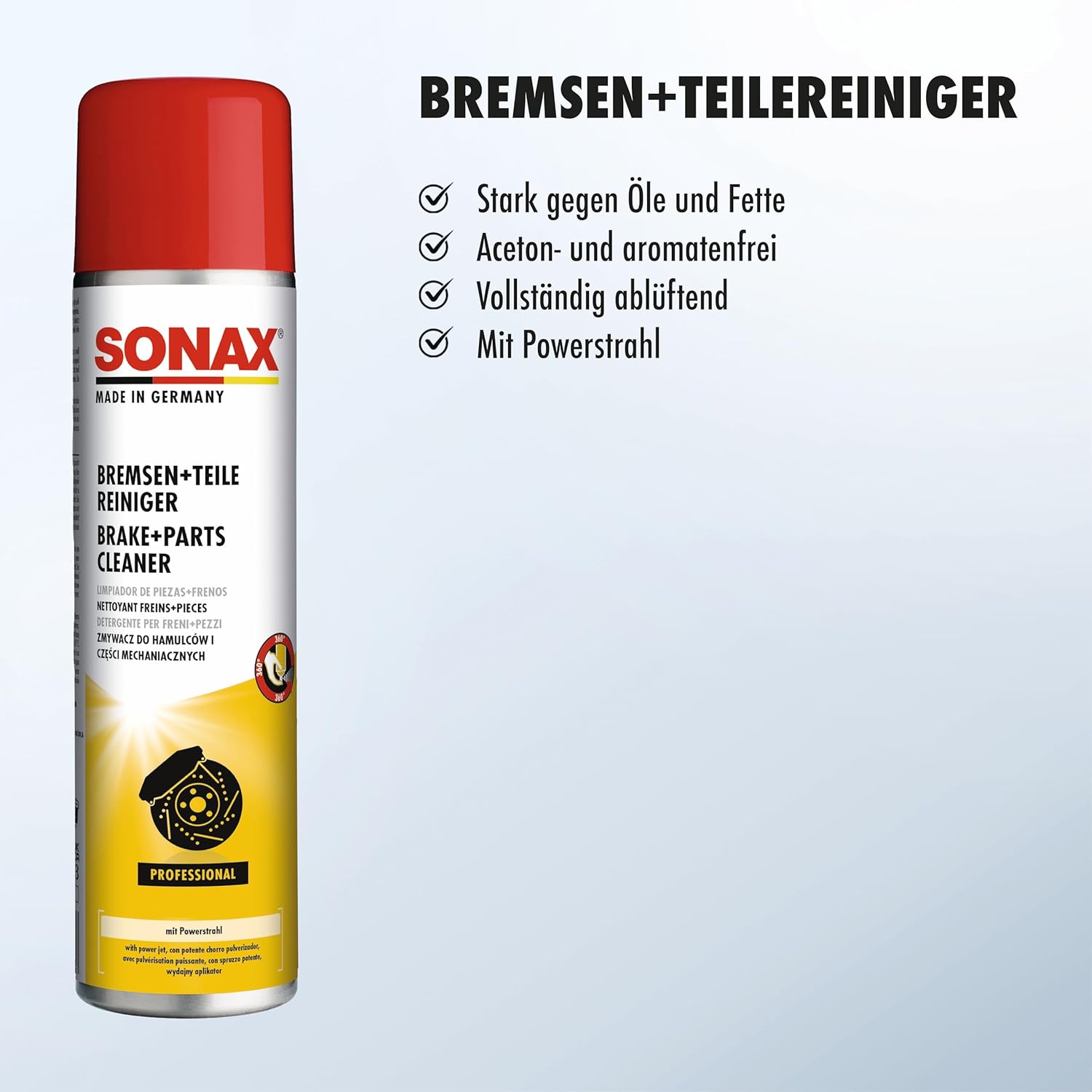 Thumbnail 2 de SONAX Bremsen+TeileReiniger (400 ml) – schnell und rückstandsfrei Bremsstaub, Öl-, Fett- und Silikonverschmutzungen entfernen