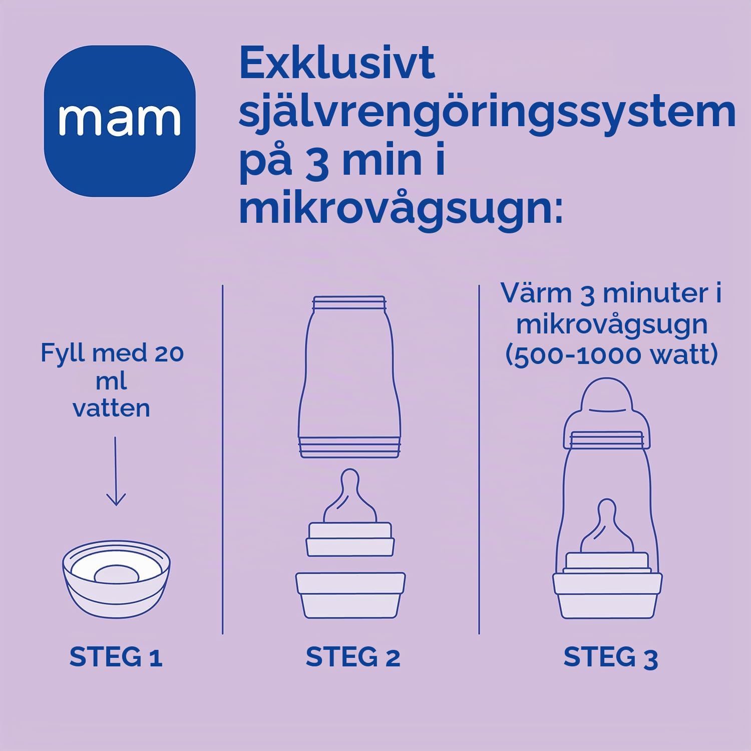 Detalle 1 de MAM Easy Start Anti-Colic A122 nappflaska, 260 ml, självsteriliserande med SkinSoft-napp