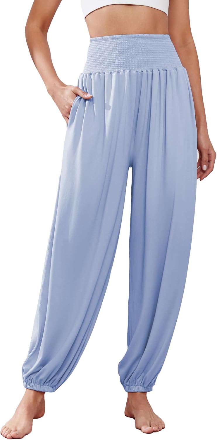 Detalle 2 de Famulily Harem Pants for Women UK: High-Waist Yoga Lounge Trousers (S–XXL)