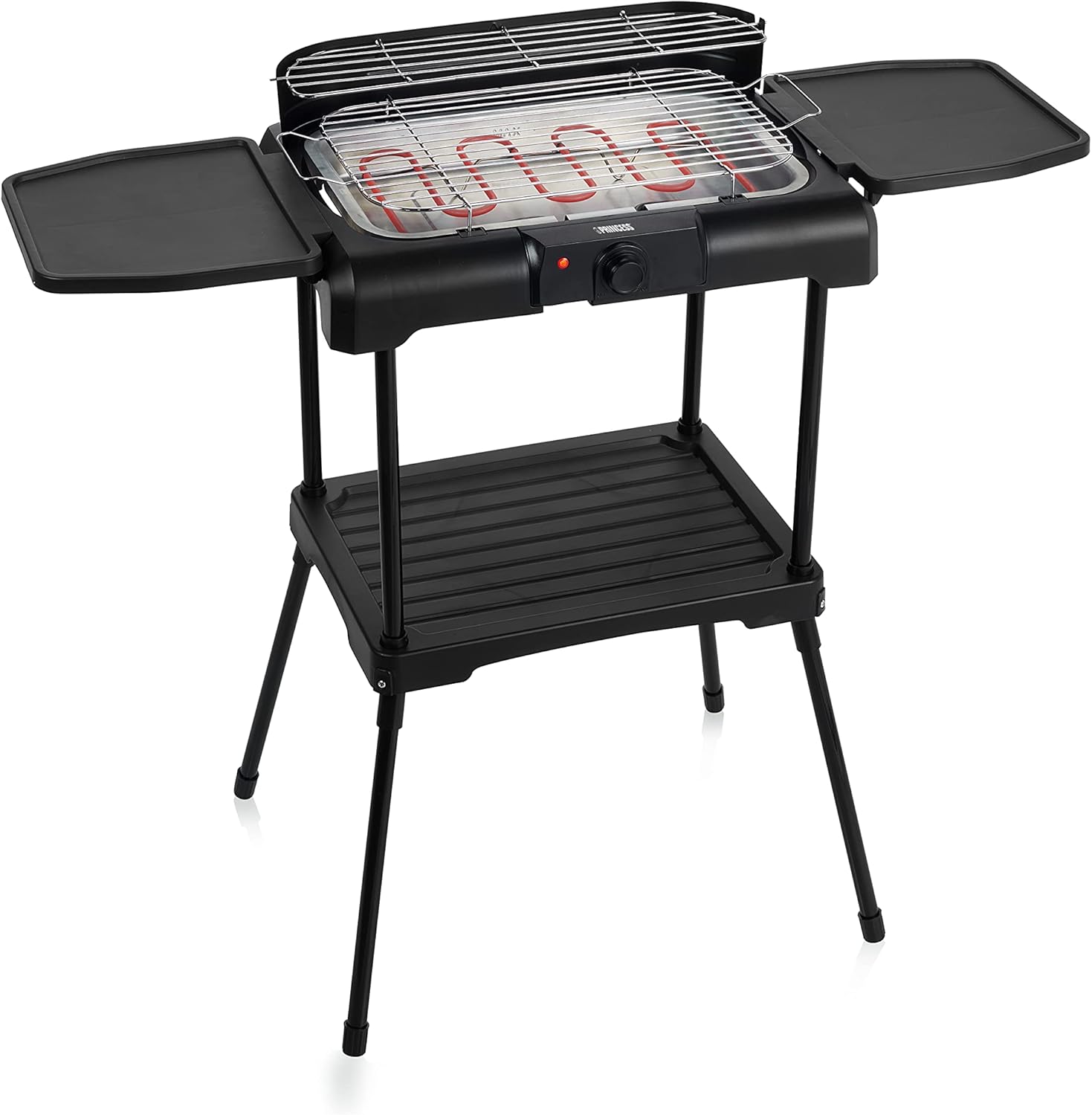 Detalle de Princess Barbecue Elettrico con Mensole, 2200 W - Anti-fumo, Paravento, 40 x 24,5 cm