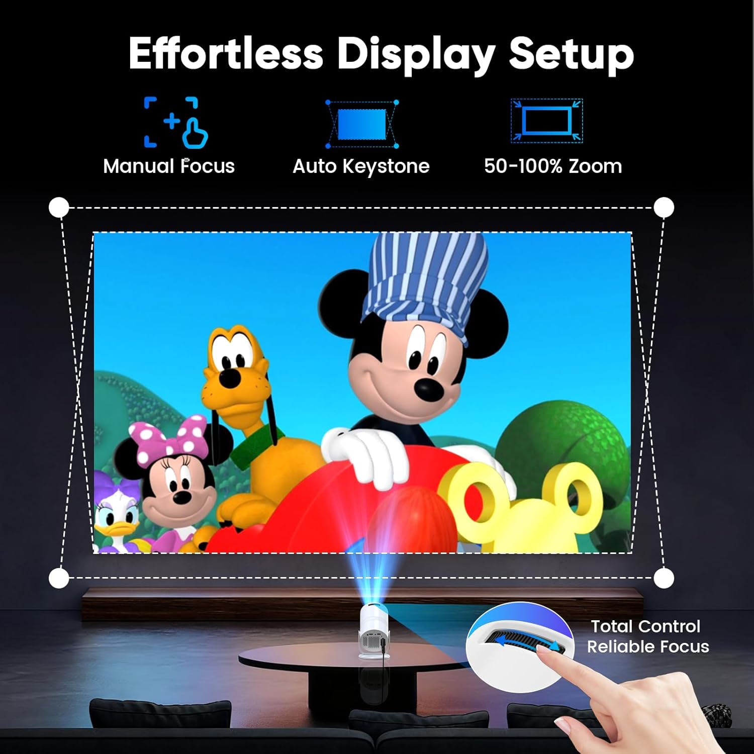 Thumbnail 4 de Tecaki Mini Projector Android 14, 1080P portable projector