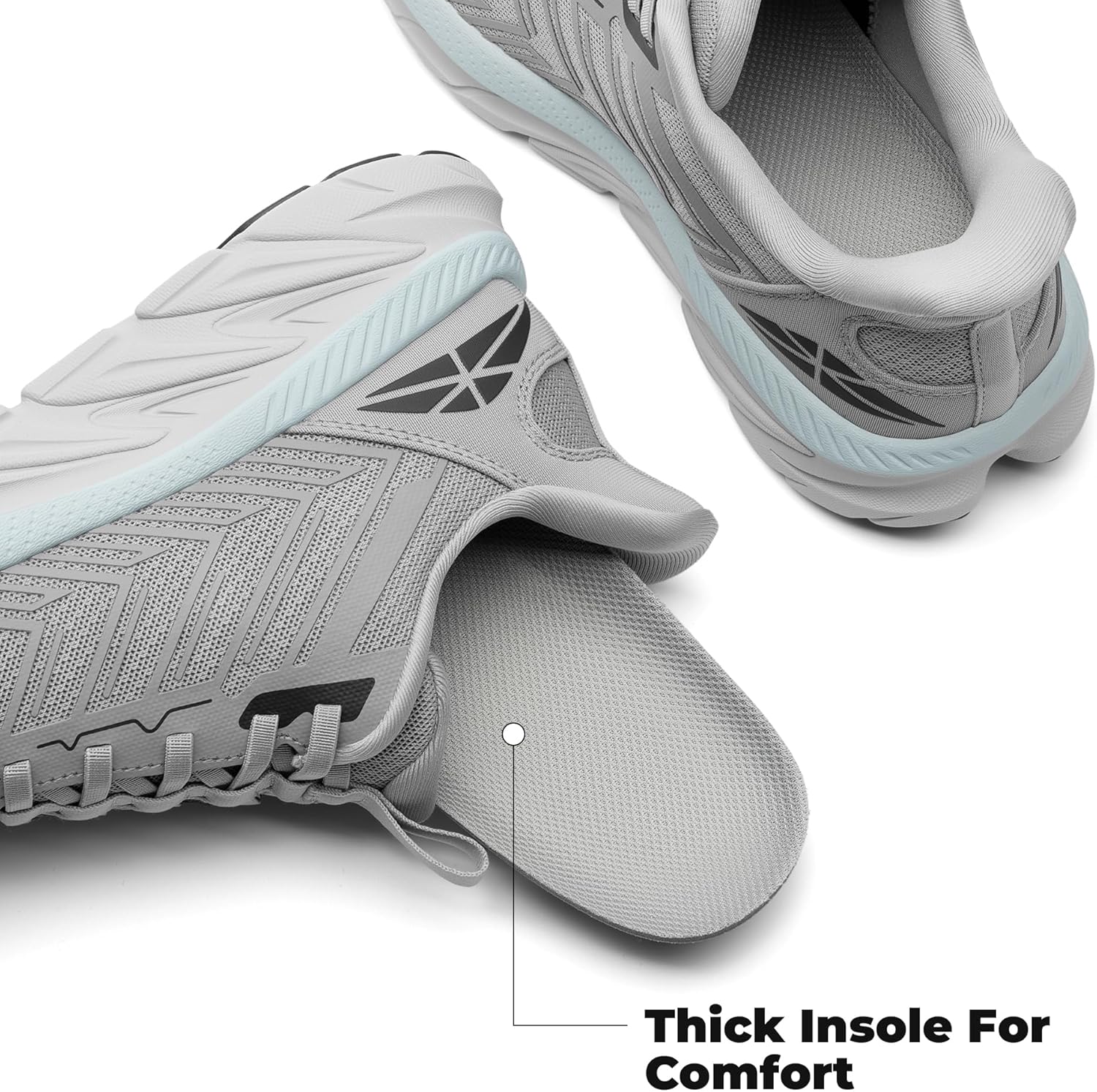 Detalle 2 de ALLSWIFIT Women’s Slip-On Athletic Walking Shoes (Cushy, Breathable, Non-Slip)