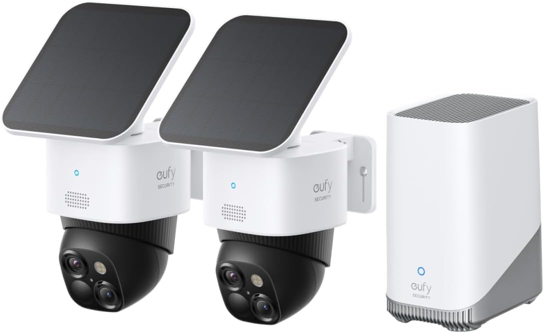 Detalle 2 de eufy SoloCamS340 3K – Caméra de surveillance extérieure sans-fil, solaire et 360°