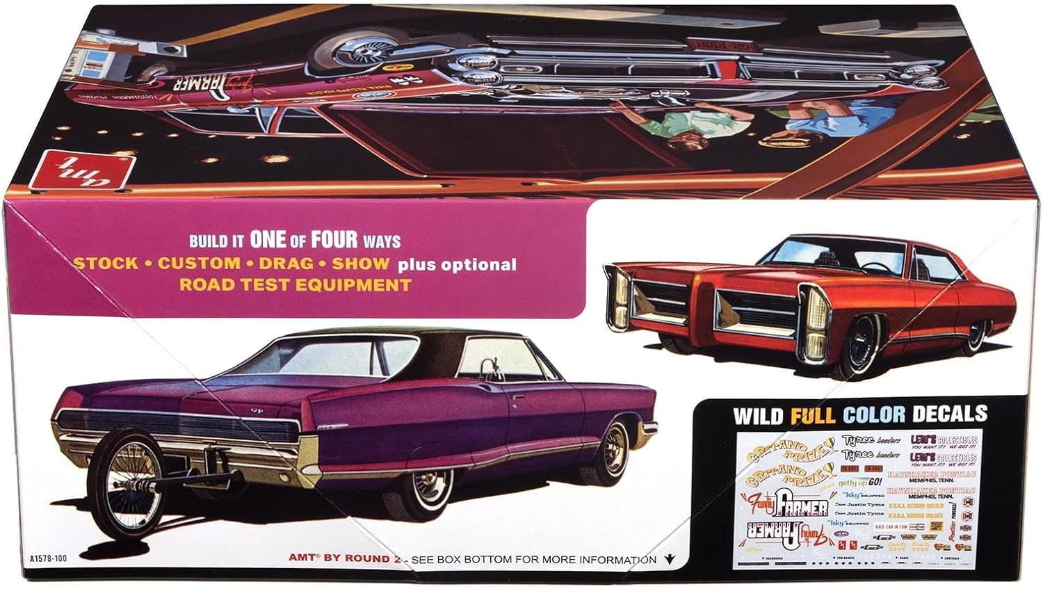 Detalle de AMT 1965 ポンティアック グランプリ ショーアンドゴー 1:25スケールモデルキット、4種の組み立て仕様