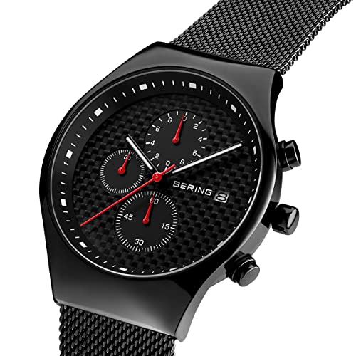 Detalle 2 de BERING 18842-382: Orologio da uomo in acciaio inox nero, cassa 42 mm con cinturino in maglia milanese