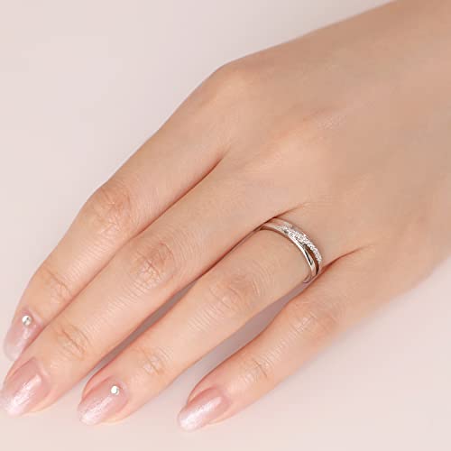 Detalle de Meissa Anelli di coppia intrecciati in argento sterling 925 – Anelli regolabili, fidanzamento/anniversario