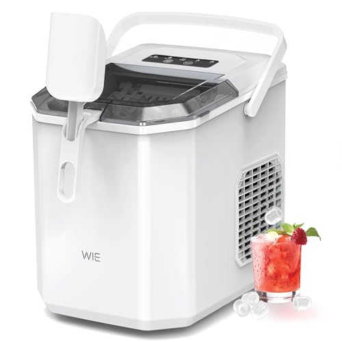 WIE Ice Maker Countertop: Self-Cleaning, 12kg/24h Portable Ice Machine
