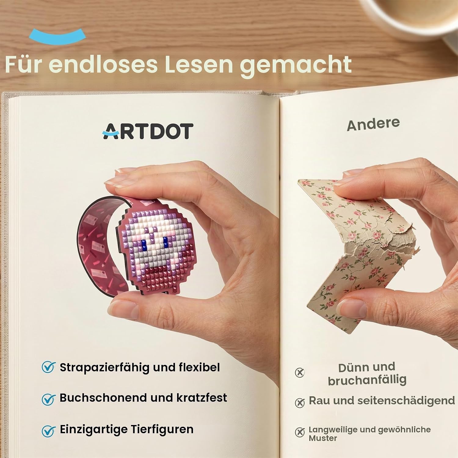 Thumbnail 6 de ARTDOT 4 Stück Diamond Painting Lesezeichen – personalisierte DIY-Lesezeichen mit Zubehör