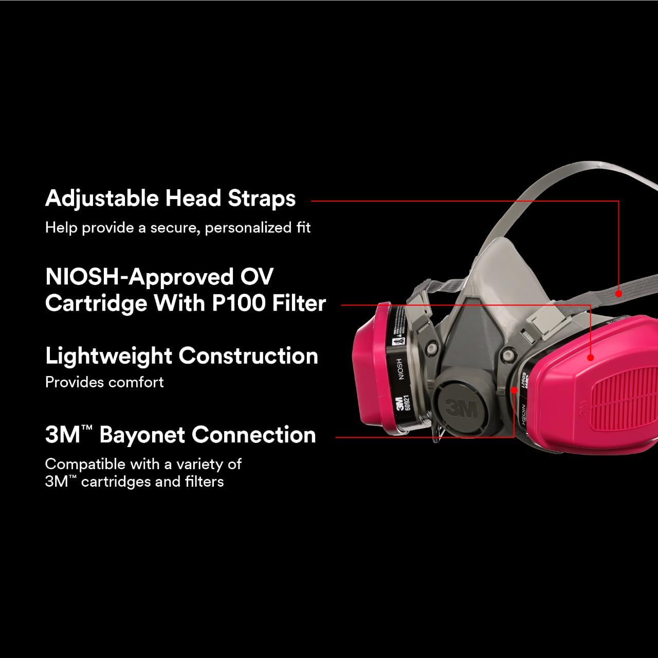 Thumbnail 2 de 3M P100/OV 99.97% Respirator 😷