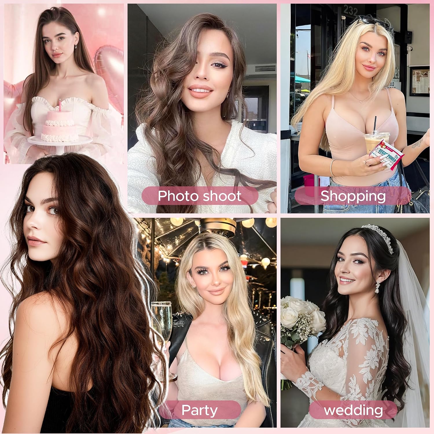 Thumbnail 6 de SEGO 55CM Extension à Clip Synthétique 150g – 6 Pièces pour Cheveux Bouclés, Noir Foncé