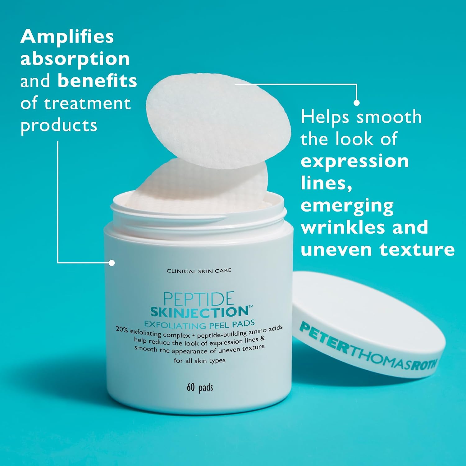 Thumbnail 2 de Peter Thomas Roth 21-01-012 Peptide Skinjection Exfoliating Peel Pads, 20% Complex