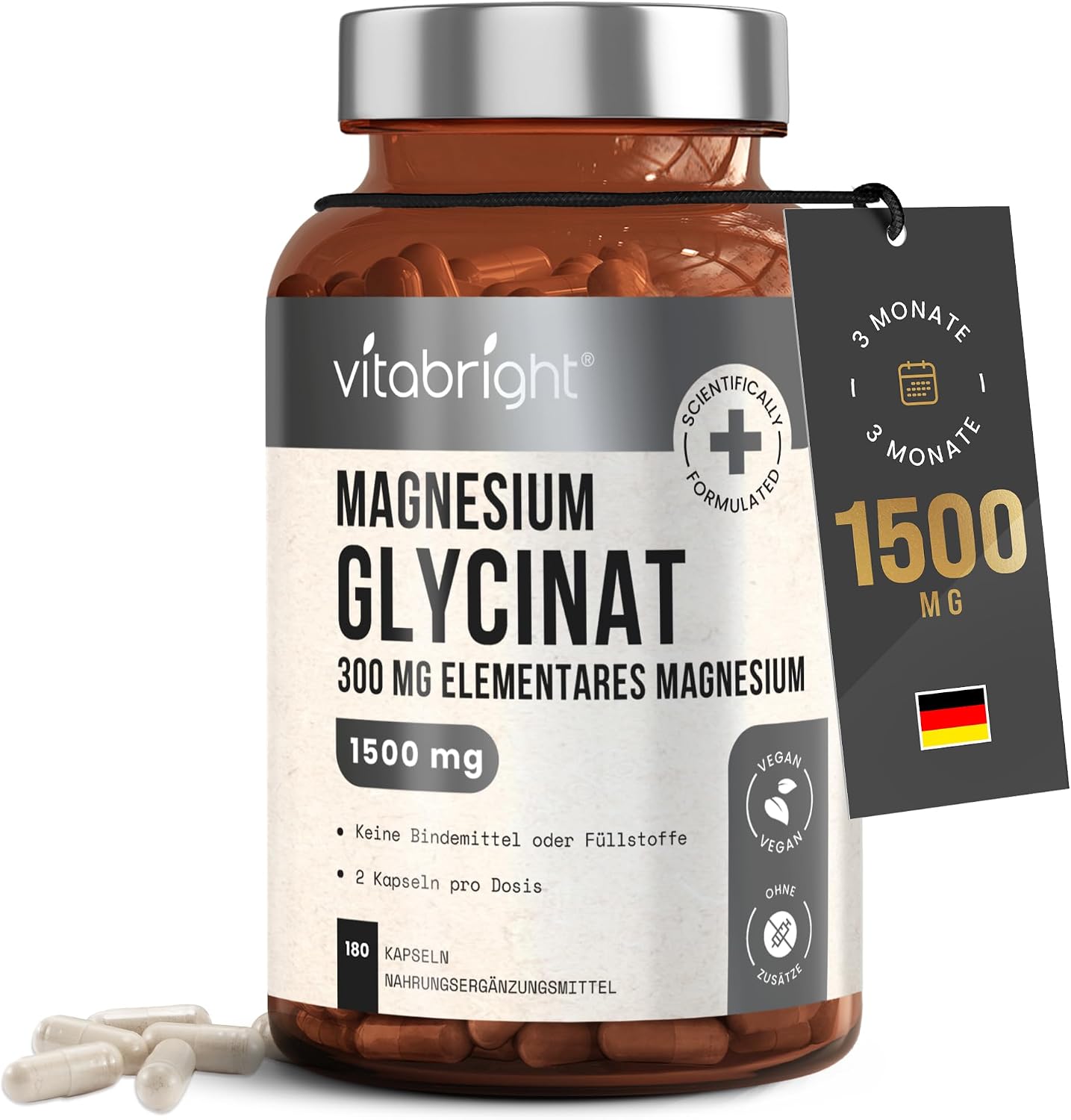 Detalle de VitaBright Magnesium Glycinat 300mg 180 Kapseln