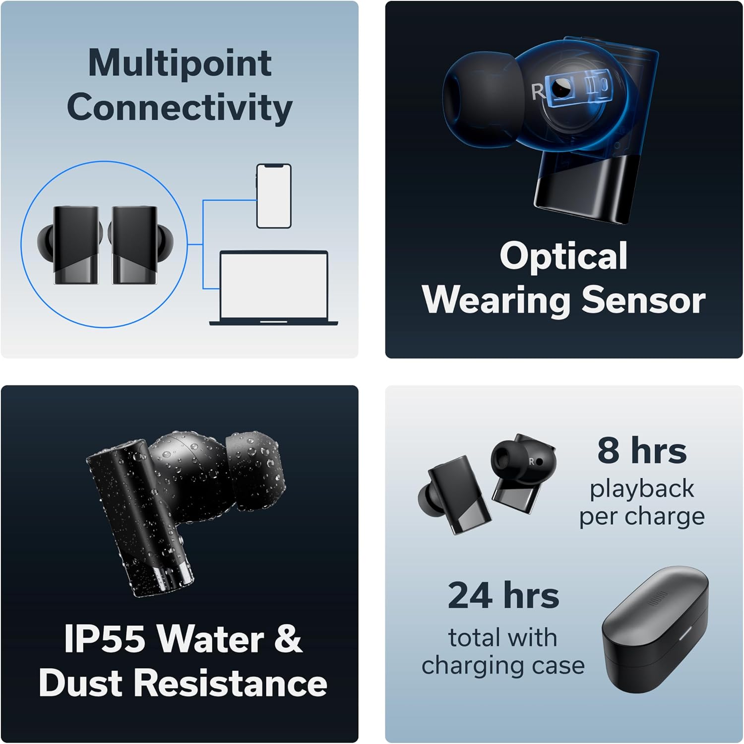 Detalle 1 de Status Pro X wireless earbuds with 52dB ANC