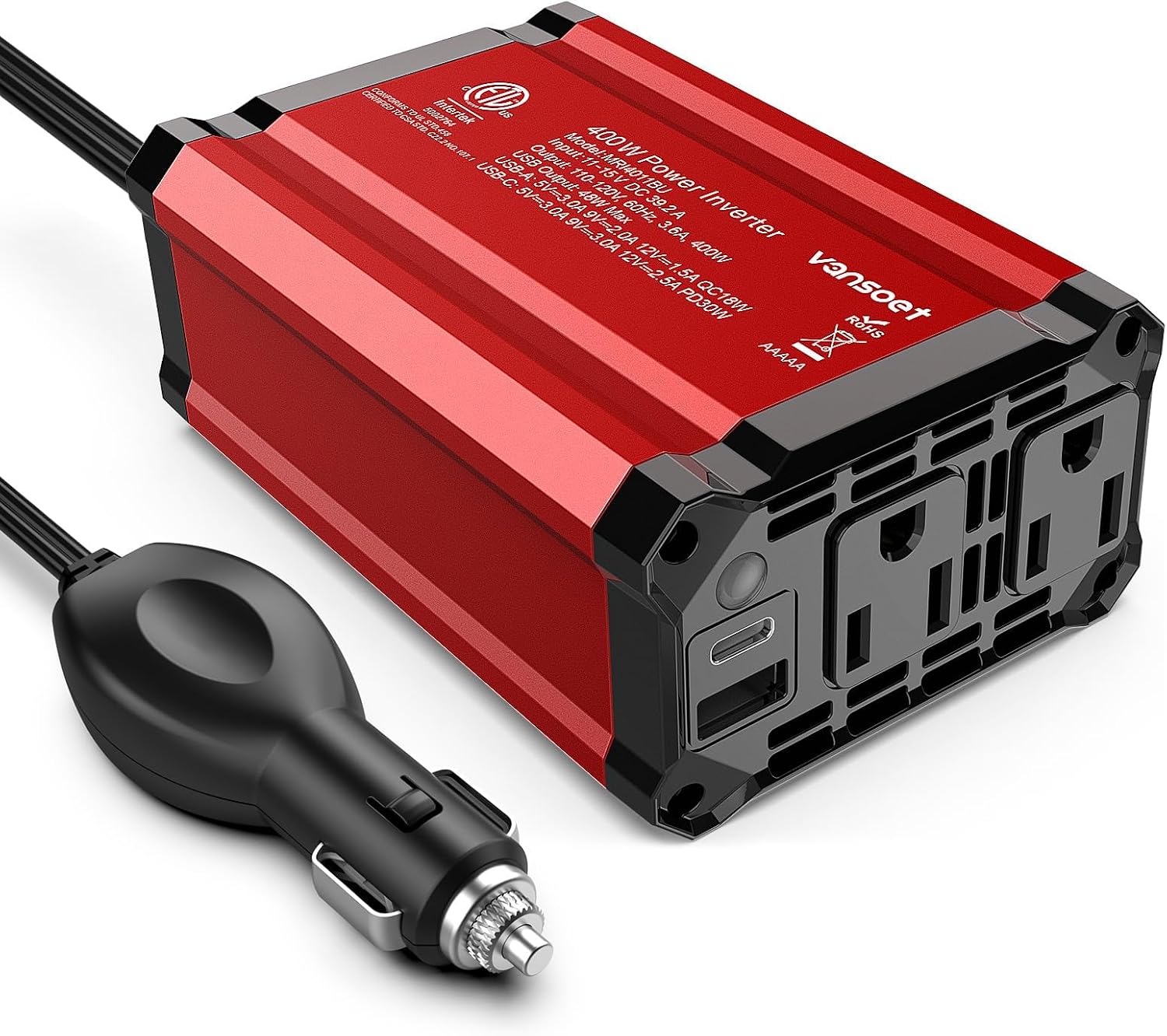 Detalle de VANSOET Car Power Inverter, 400W