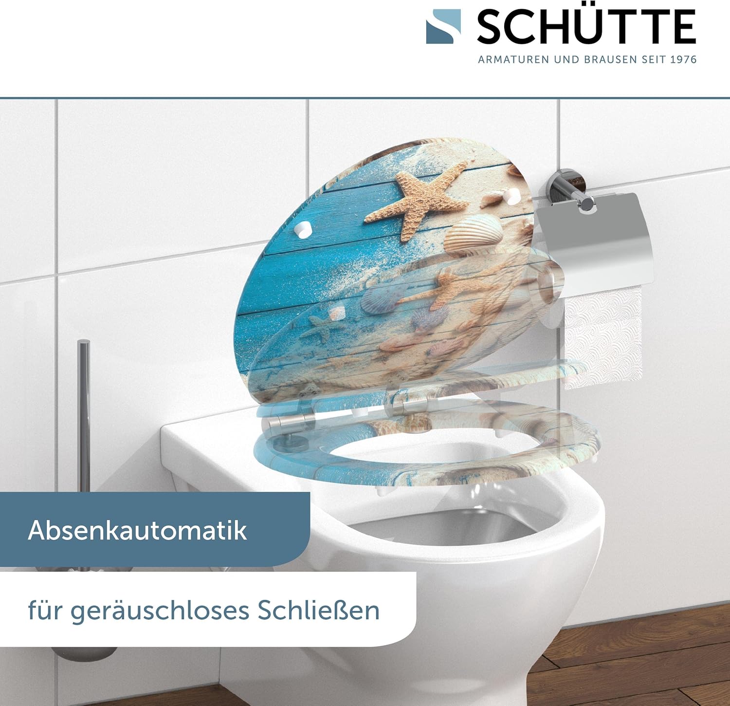 Thumbnail 1 de SCHÜTTE WC-Sitz BEACH WOOD mit Absenkautomatik – Holzdeckel mit Motiv, Belastung bis 175 kg