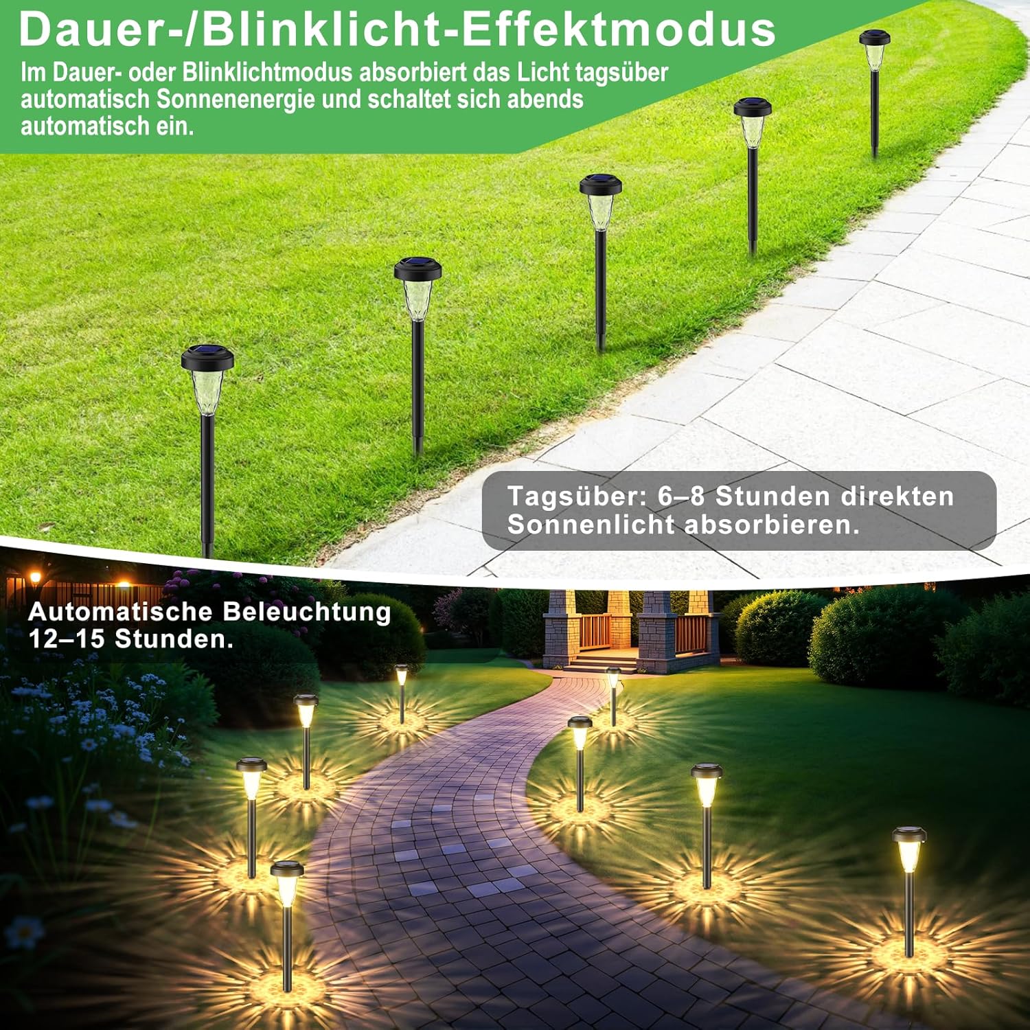 Thumbnail 1 de FIFlying Solar-Gartenleuchten, 6er-Set – Warmweiß 3000K, IP65, romantische Weg- und Gartenbeleuchtung