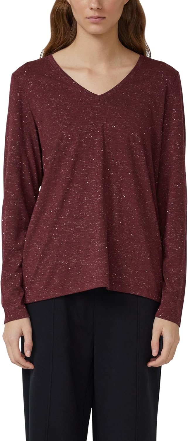 Detalle de s.Oliver Damen T-Shirt Langarm V-Neck