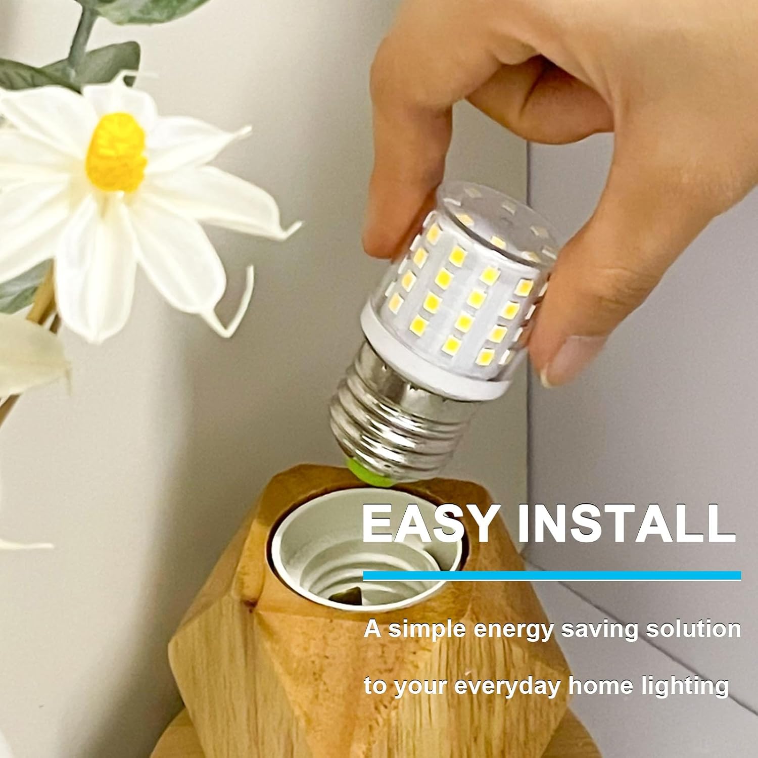 Detalle de BROLSKUN E27 Screw LED Bulb 4W (40W equivalent) 600lm Edison Screw, Daylight White 5000K – Non-dimmable, 2-pack