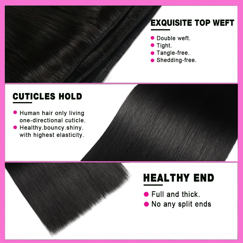 Thumbnail 1 de 12A Human Hair Bundles 2024 Straight Black Hair ⚙