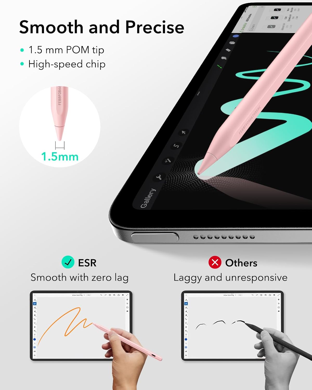 Thumbnail 6 de ESR Geo Digital iPad Pencil: Find My compatible, with quick shortcuts and tilt sensitivity