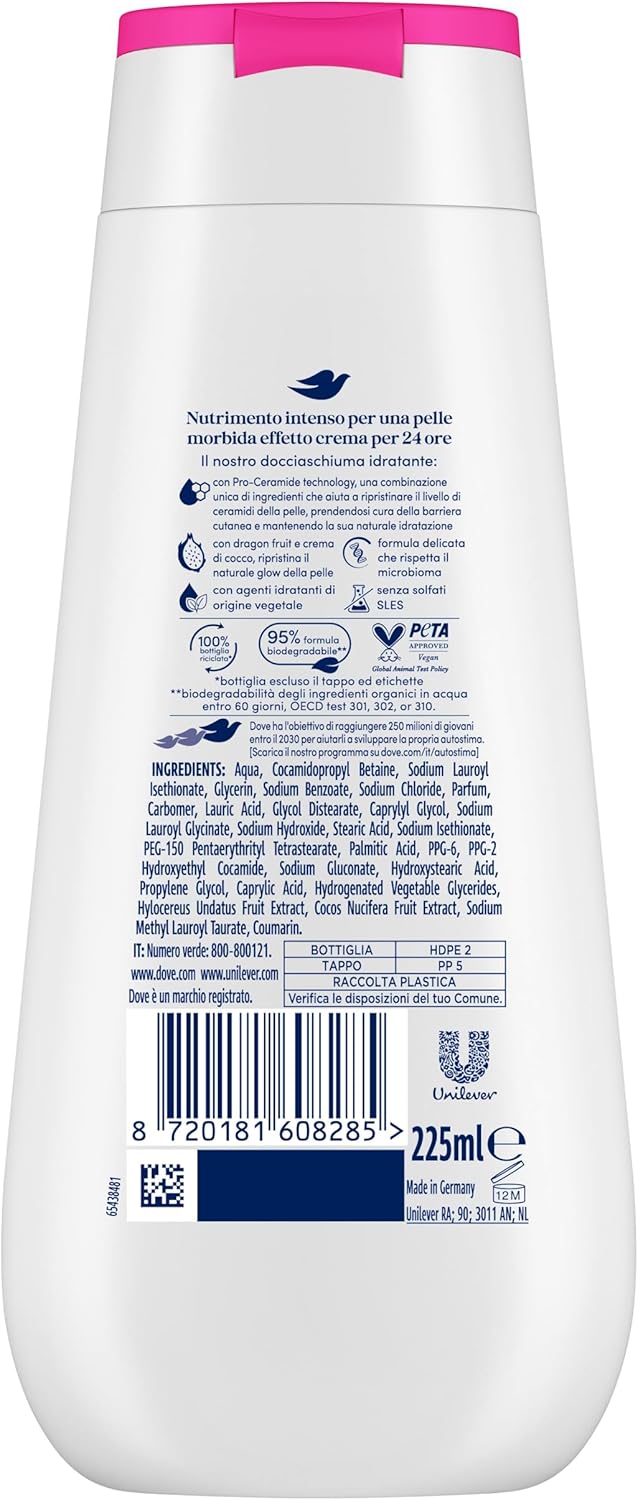 Detalle 2 de Dove Docciaschiuma Dragon Fruit & Coconut 225 ml