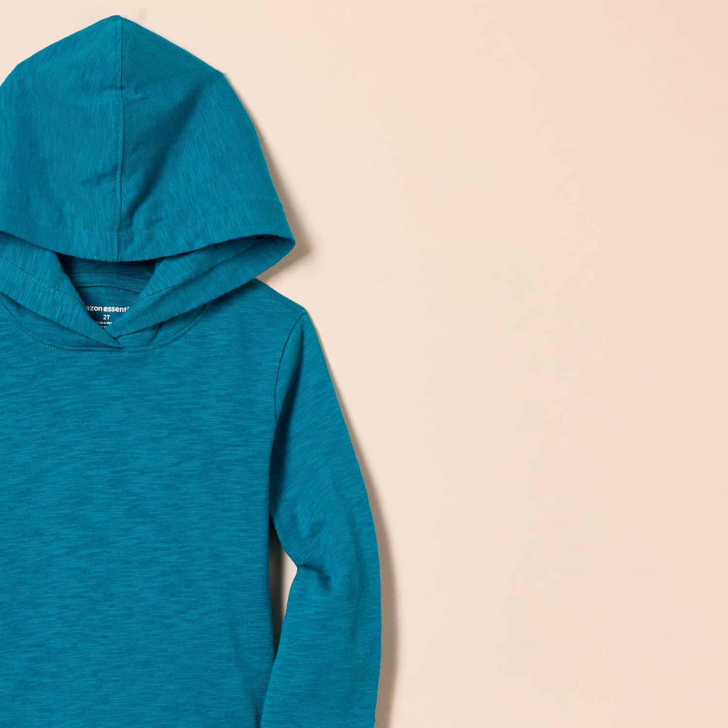 Detalle de Amazon Essentials Jungen Leichtes T-Shirt mit Kapuze und langen Ärmeln – 2er-Pack