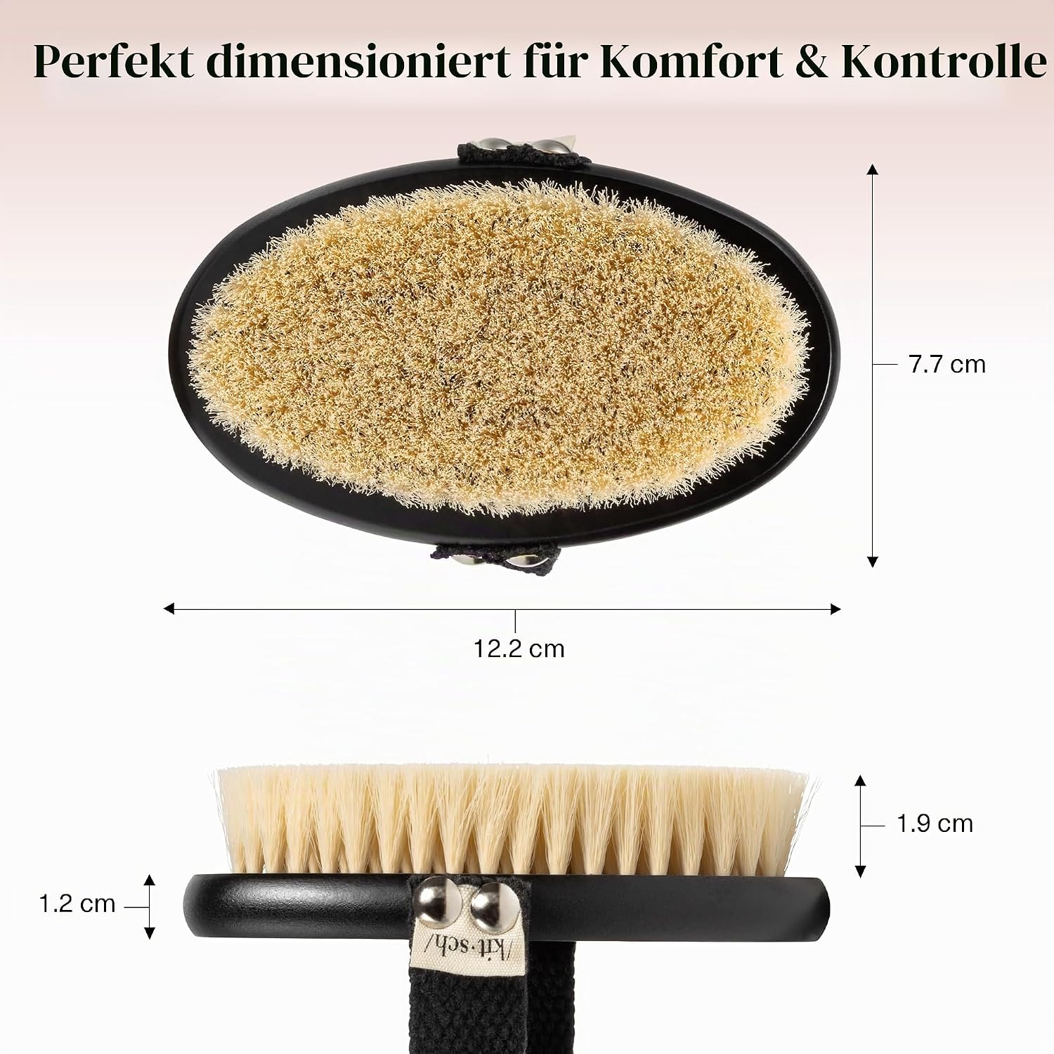 Detalle de Kitsch Dry Brushing Körperbürste für Lymphdrainage – weiche Borsten, nachhaltige Trockenbürste