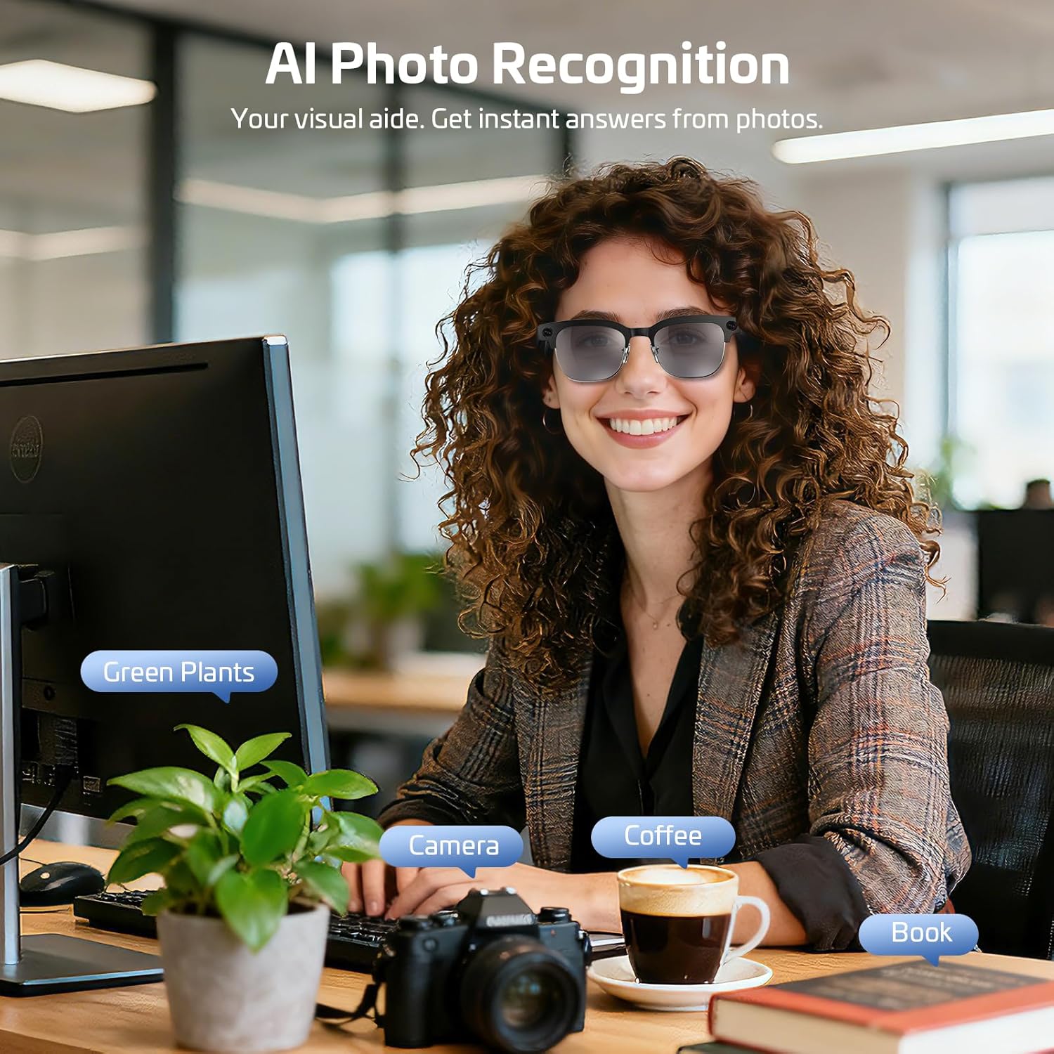 Detalle 2 de AI Smart Glasses 8MP Camera