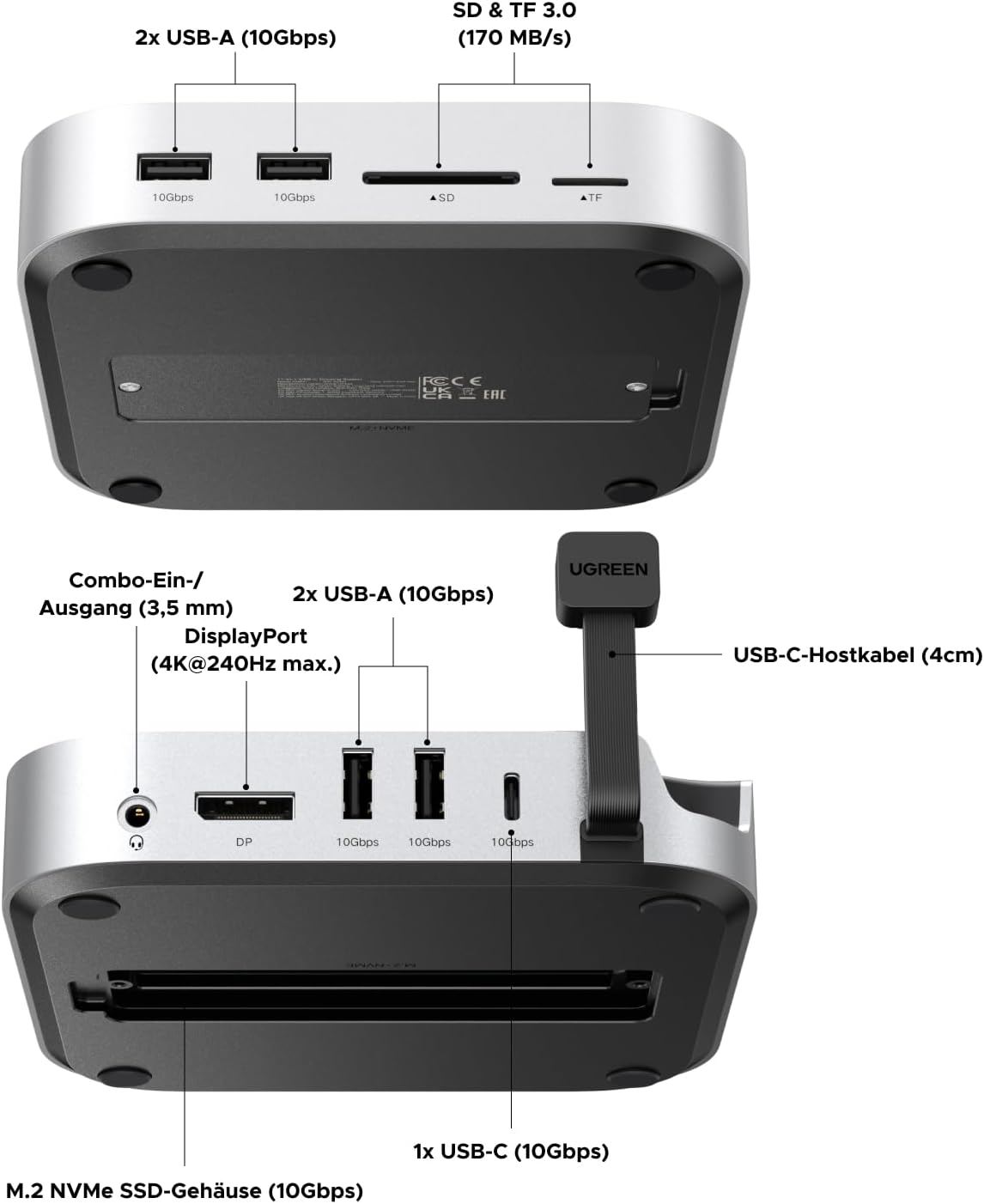 Detalle 2 de UGREEN Mac mini M4 Dock für DisplayPort 240 Hz